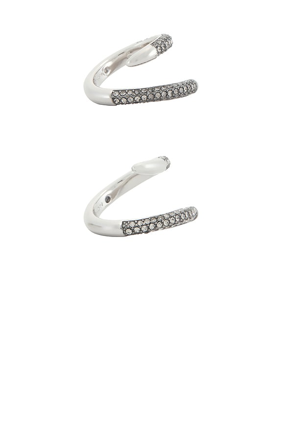view 2 of 3 Vesey Duo Ring Set Of 2 in Iridium, Gunmetal, & Crystal