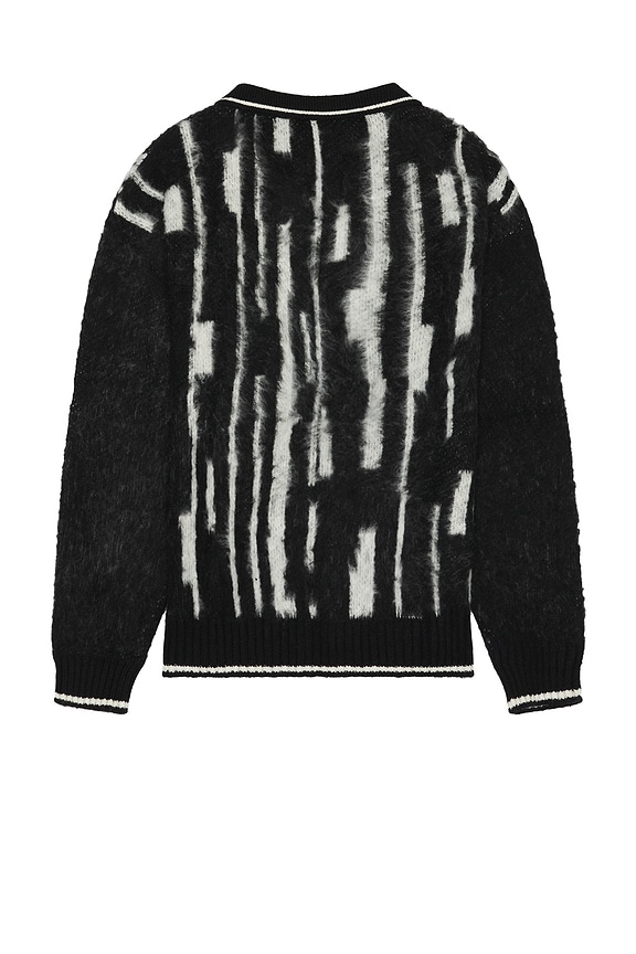 view 2 of 4 Ikat Long Sleeve Knitted Zip-Up Polo in Blue