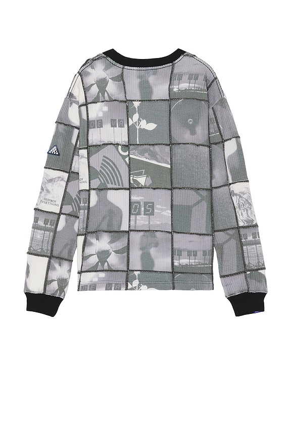 view 2 of 3 Precious Waffle Patchwork Long Sleeve Tee in Black & Mono