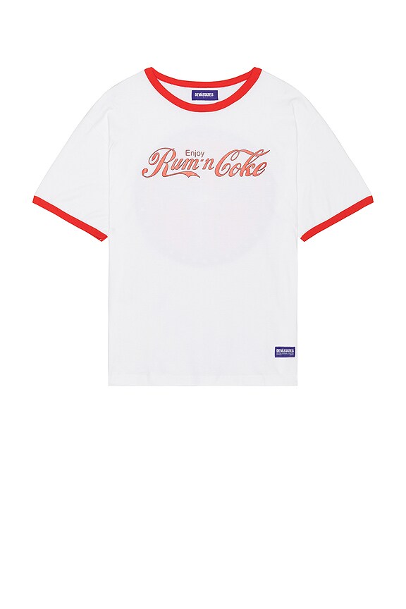 view 2 of 4 Havana Ringer T-Shirt in White & Red