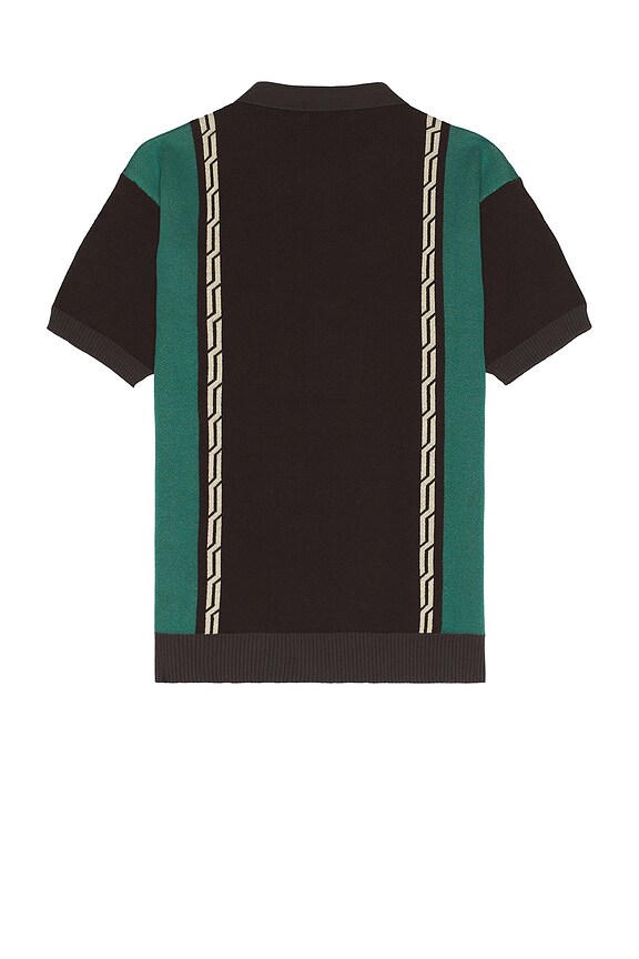 view 2 of 4 Chain Jacquard Knit Polo Shirt in Brown & Multi