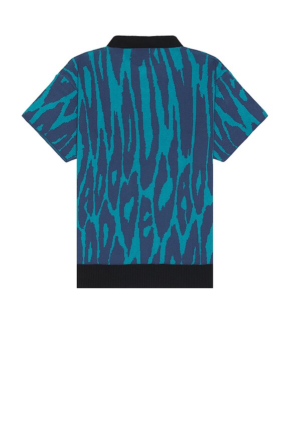 view 2 of 4 Pantera Jacquard Knit Polo Shirt in Blue
