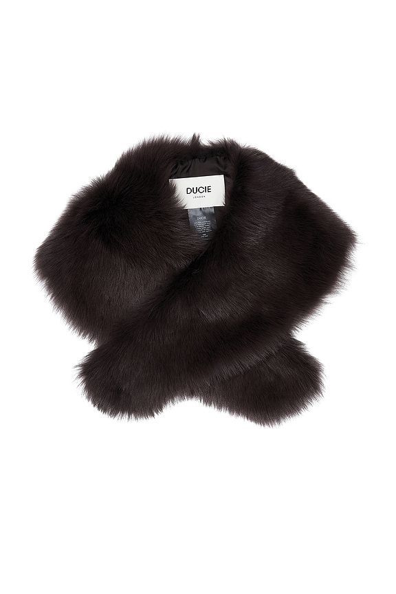 view 2 of 3 Maddy Fur Collar in Chocolate