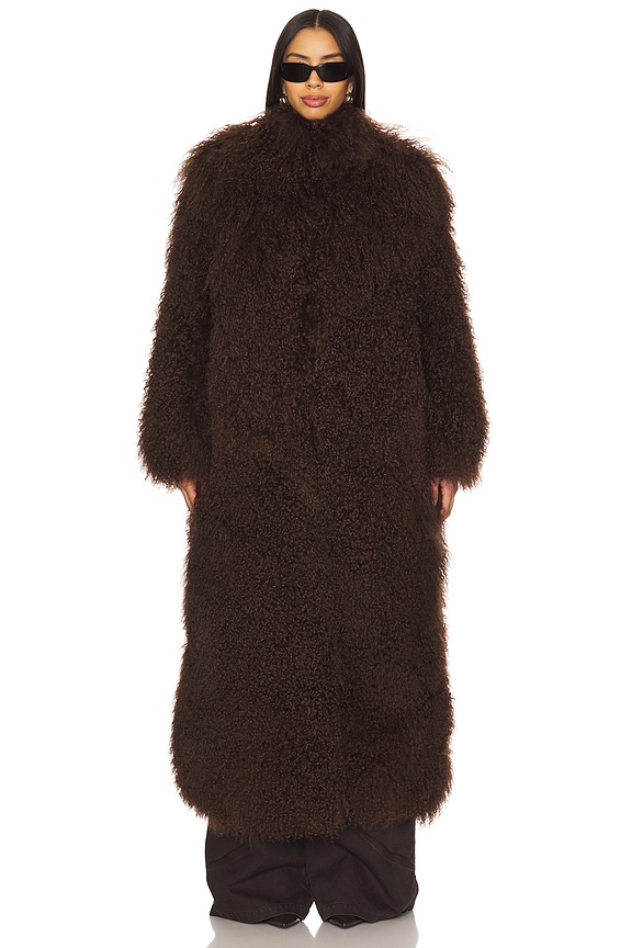 view 2 of 5 Faye Fur Coat in Chocolate