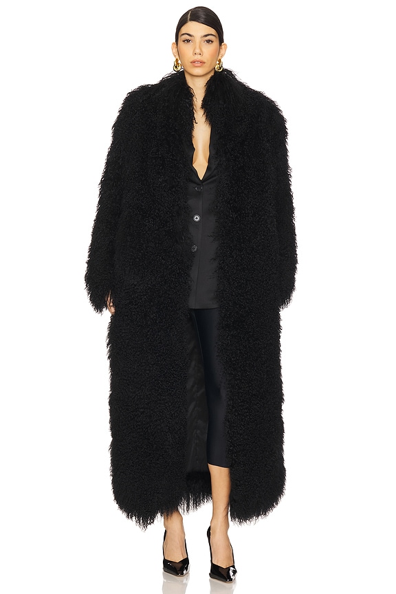 view 1 of 4 Faye Fur Coat in Black