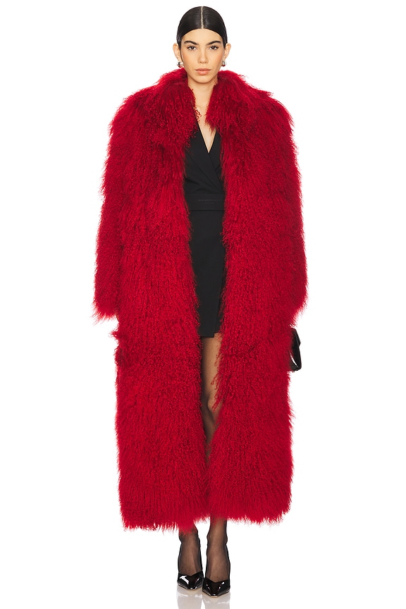 view 1 of 4 Faye Fur Coat in Red