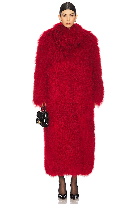 view 2 of 4 Faye Fur Coat in Red