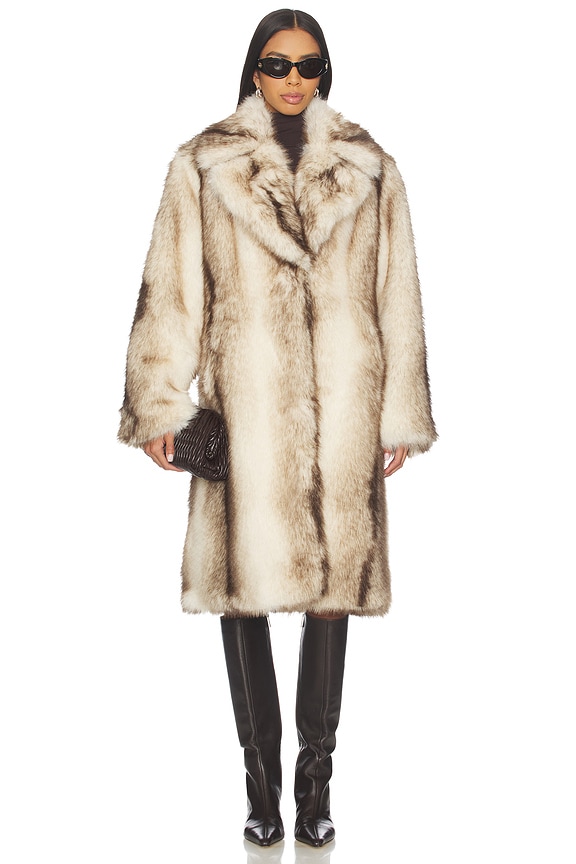 view 2 of 4 ABRIGO CELIA in Taupe Striped