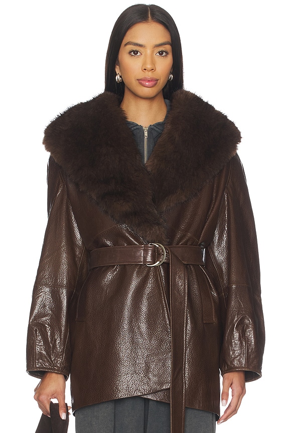 view 2 of 5 Nova Coat in Pecan Brown