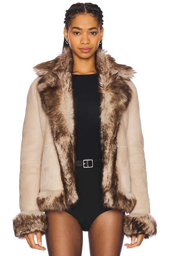 view 2 of 6 Carmel Reversible Fur Coat in Natural