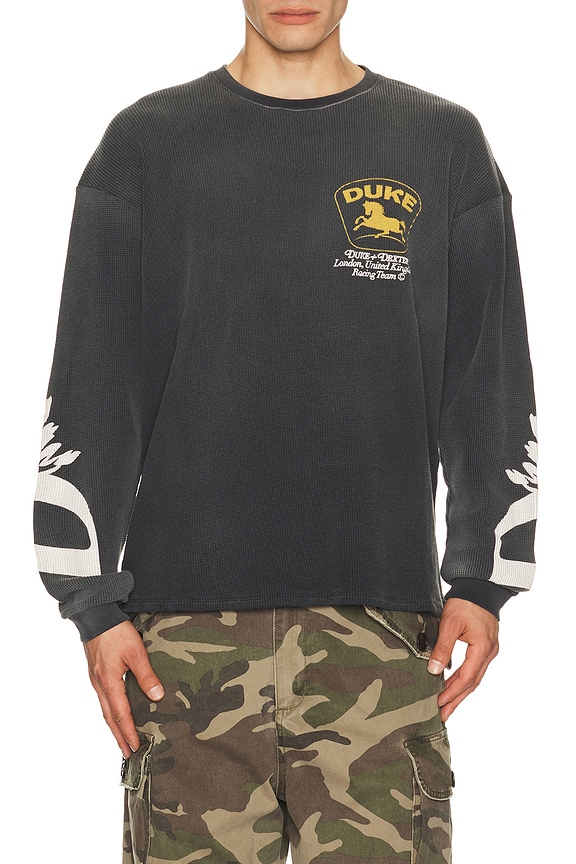 view 1 of 5 DR3 Sponsors Waffle Long Sleeve Tee in Vintage Black