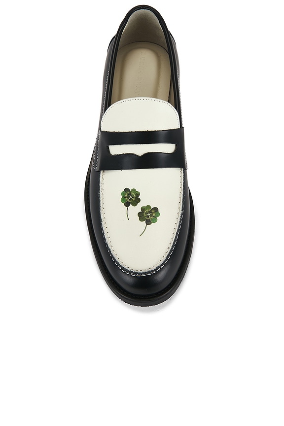 view 1 of 5 Wilde Clover Penny Loafer in Black & White