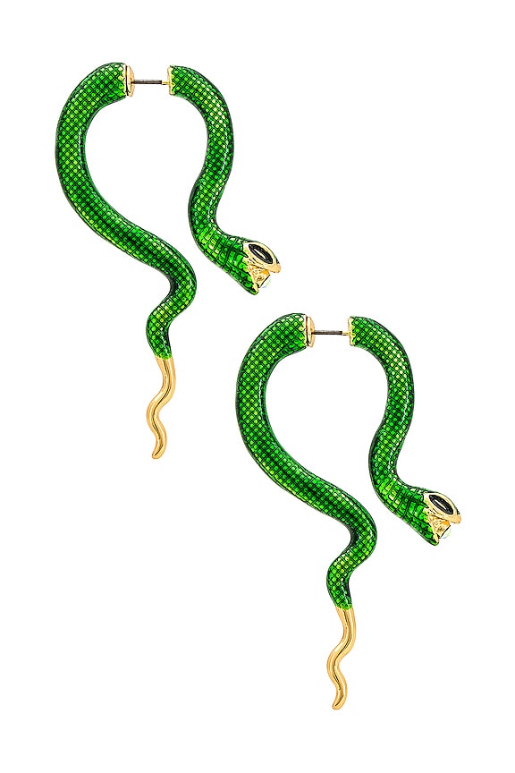 view 2 of 3 Winona Snake Earrings in Green