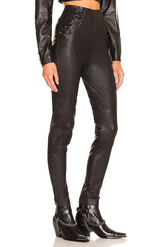 view 2 of 4 PANTALON EN CUIR MERCURY in Black
