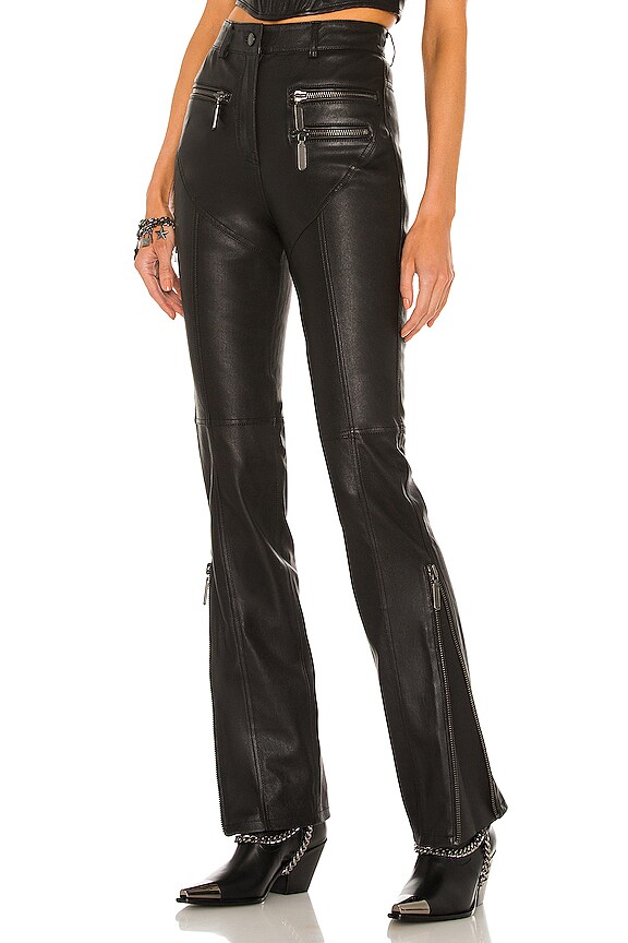 view 2 of 5 КОЖАНЫЕ БРЮКИ SYD in Black