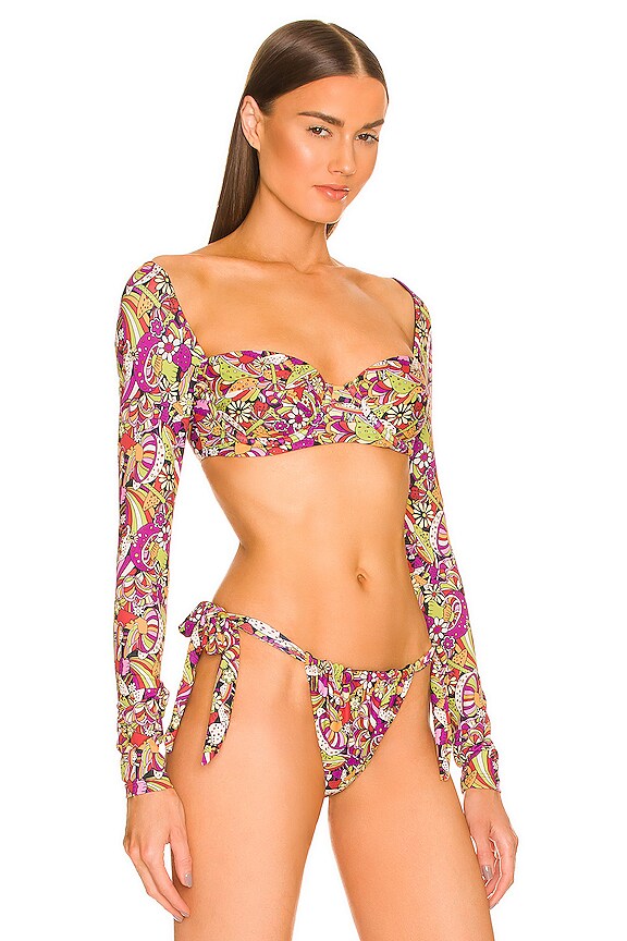 view 2 of 4 HAUT DE MAILLOT DE BAIN NADJA in Magenta Mushroom Flr