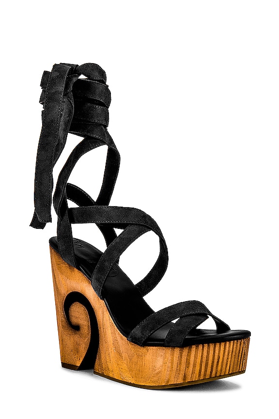 view 2 of 5 COMPENSÉES SYD in Black Suede