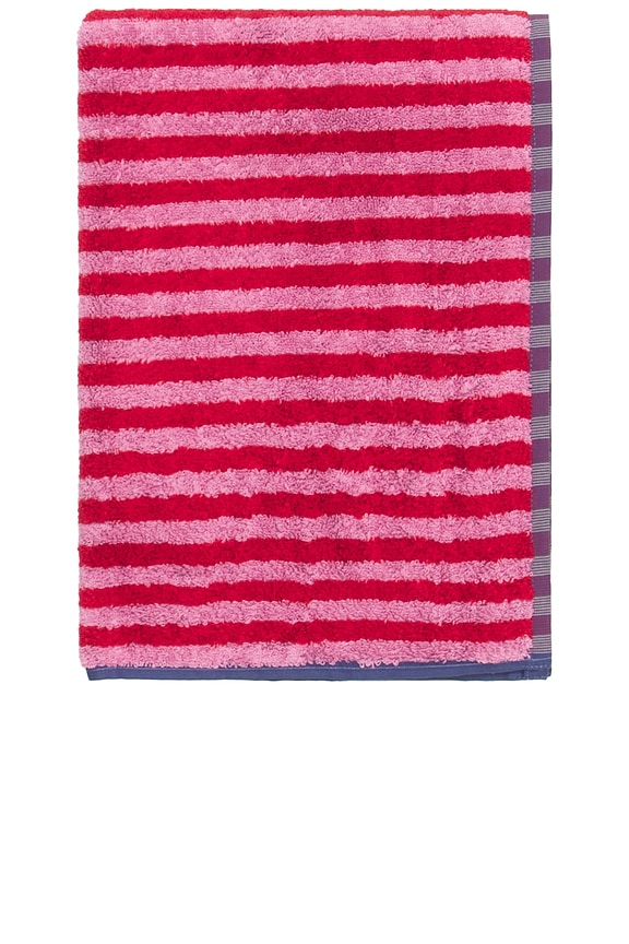view 2 of 4 Cricket Stripe Hand Towel in Pink & Green Stripe