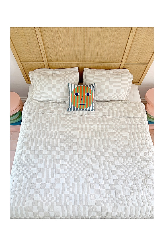 view 2 of 3 Check Queen Coverlet Set in 