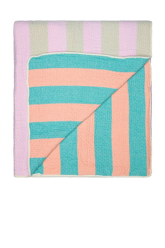 view 2 of 4 ПОКРЫВАЛО РАЗМЕРА QUEEN WARM STRIPE QUEEN COVERLET in 