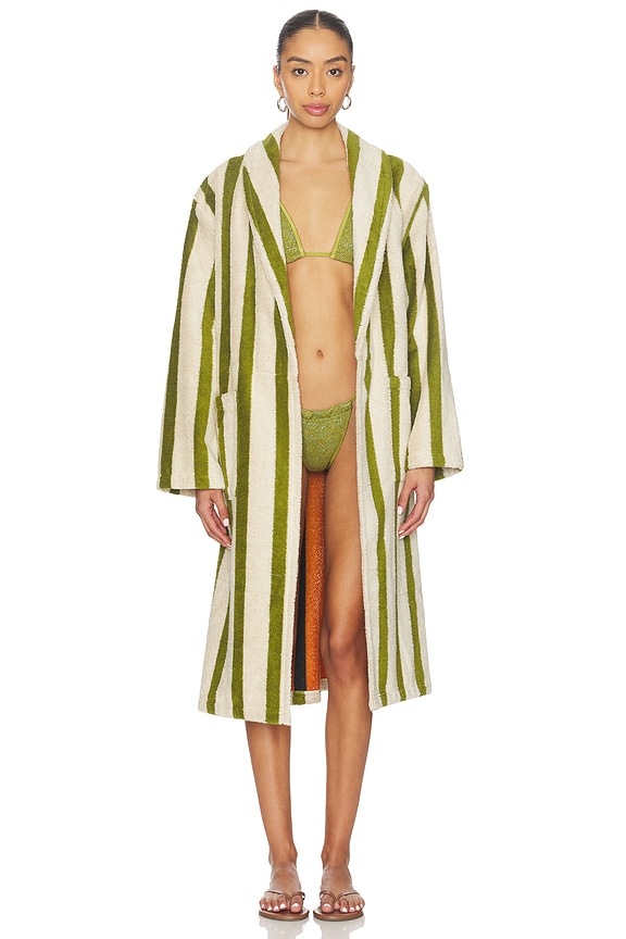 view 2 of 10 Stripe Bathrobe in Juniper