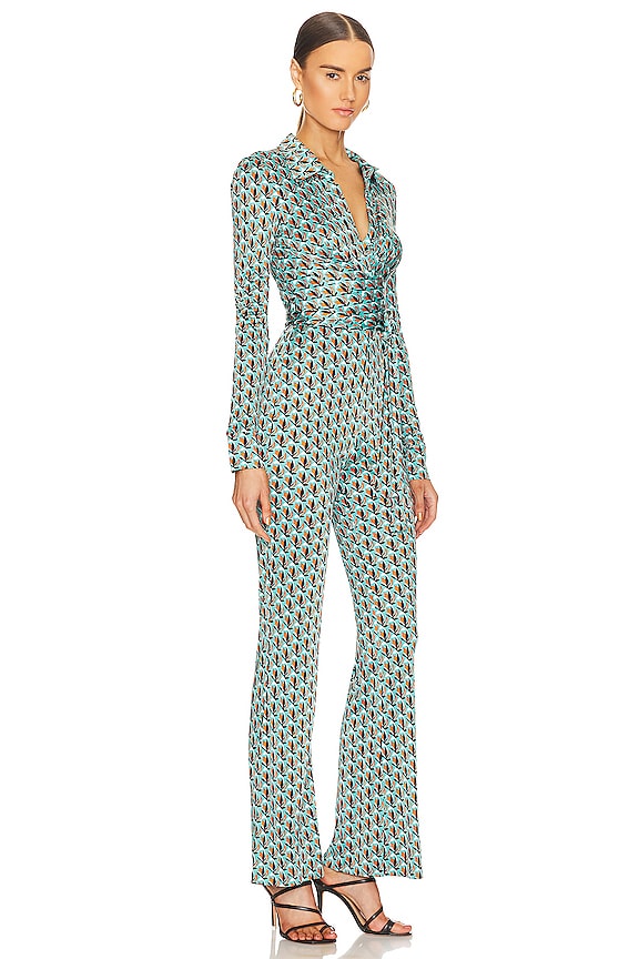 view 2 of 3 Michele Jumpsuit in Fleurgeo Summer Turquoise
