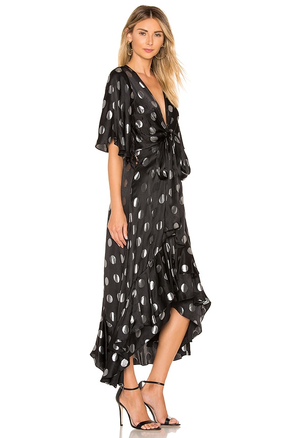 view 2 of 3 VESTIDO MIDI SARETH in Black and Silver