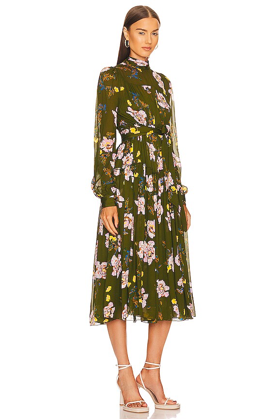 view 2 of 3 KENT 미디 원피스 in August Floral & Medium Khaki