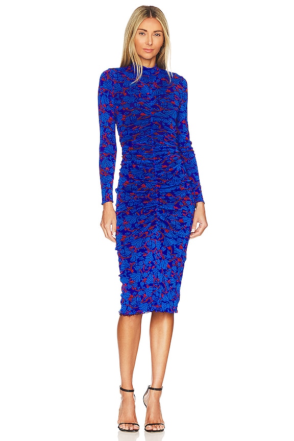 Diane von Furstenberg Verina Midi Dress in Dot Snake, Wine Pink, & Blue ...