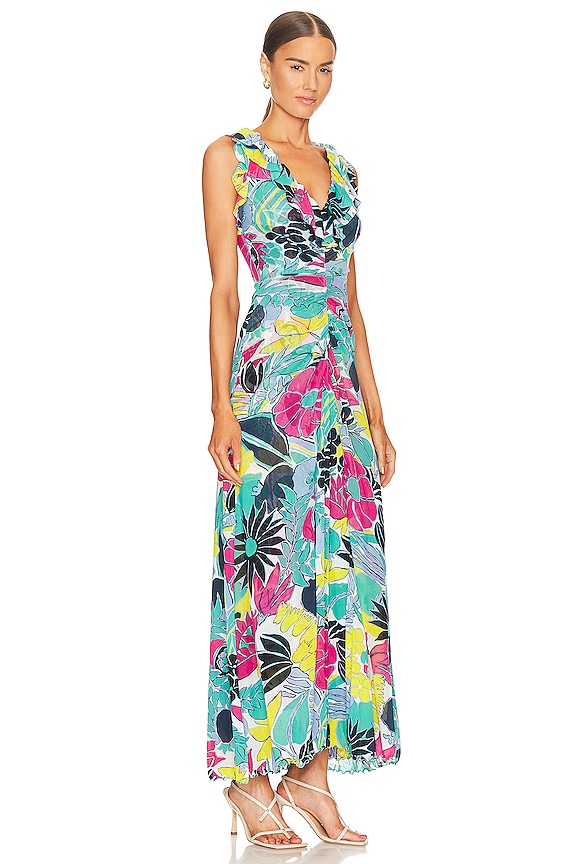 view 2 of 3 MAXIVESTIDO SEAN in Garden Of Earthly Delights Summer Turquoise