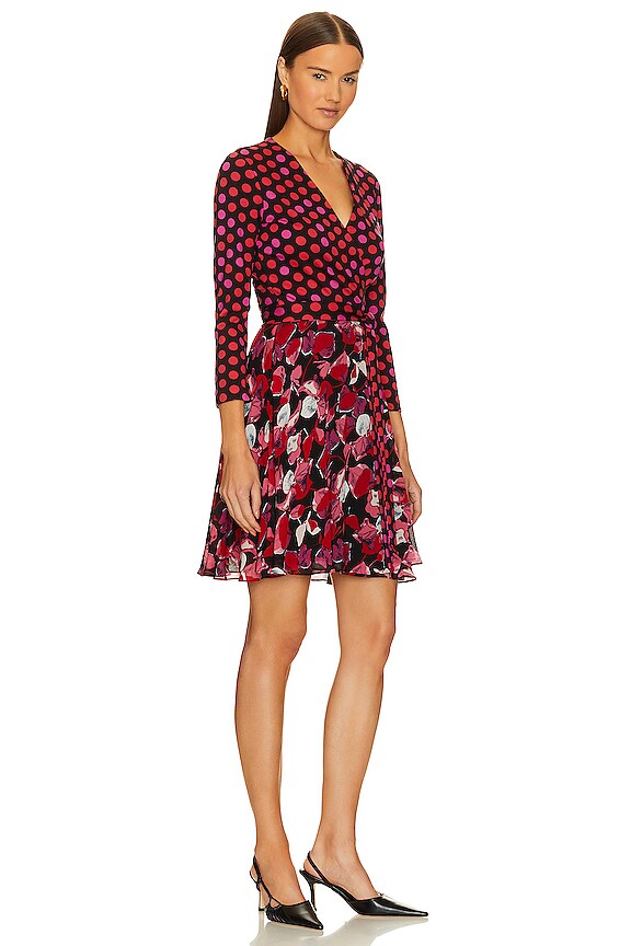 view 2 of 3 Irina Dress in Passion Petals/magic Dot Red