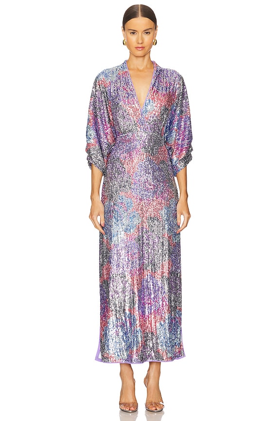 view 2 of 5 Jessel Dress in Redemption Rose Blue Red