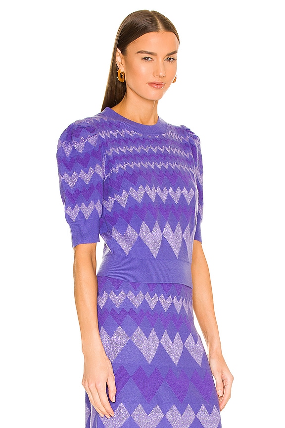 view 2 of 5 Perri Sweater in Heart Trail Deep Periwinkle