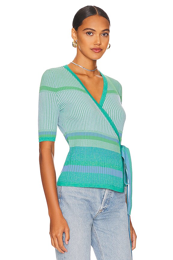 view 2 of 4 СВИТЕР LYRIC in Knit Stripe Cloud Turquoise