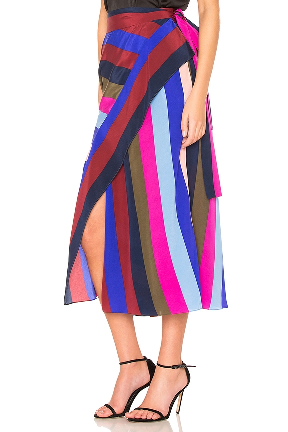 view 2 of 4 JUPE LONGUE DRAPED WRAP in Carson Stripe Black Multi