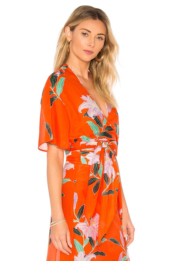 view 2 of 4 Tie Front Top in Argos Clementine