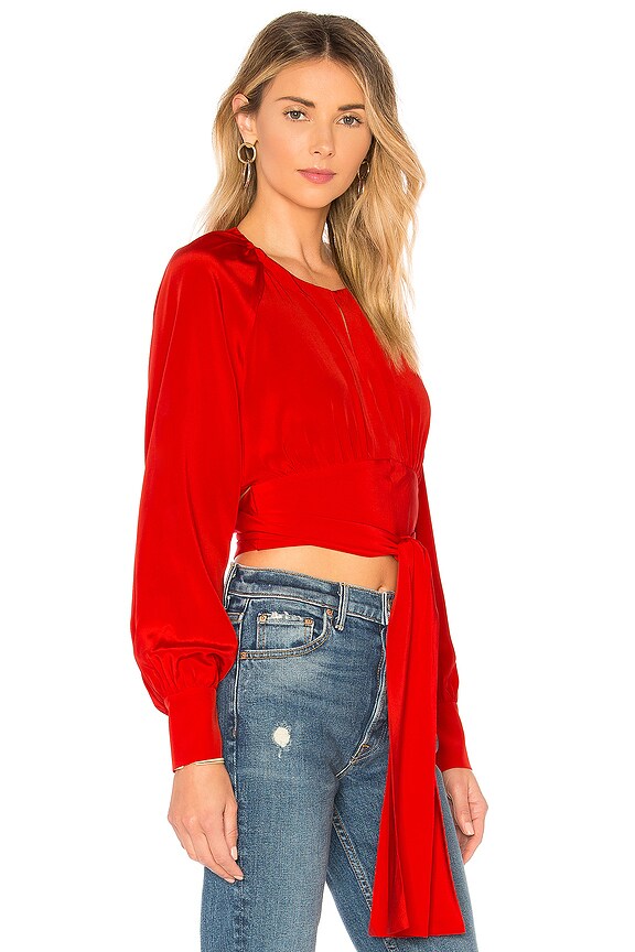 view 2 of 3 Key Hole Blouse in Poppy