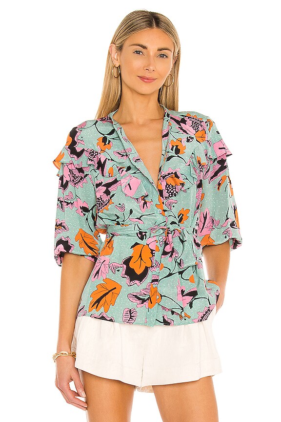 view 2 of 5 Jana Top in Tulle Flower Medium Green