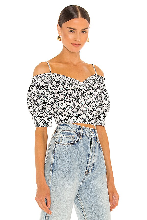 view 2 of 4 Margaret Top in Trellis Medium Black