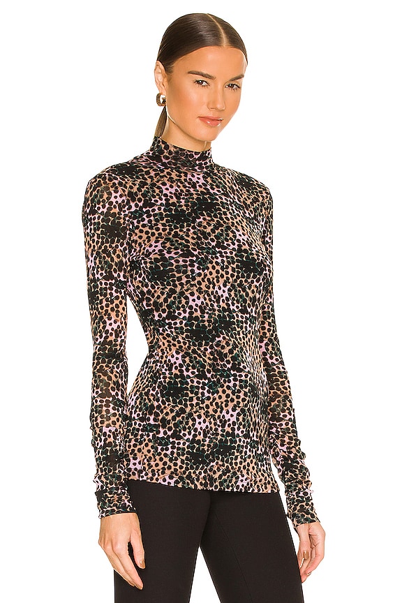 view 2 of 4 Double Layer Remy Top in Ink Dots Small Lavender Pink