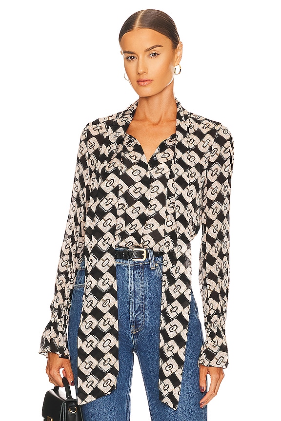 view 2 of 5 Tina Top in Paisley Chainlink & Black