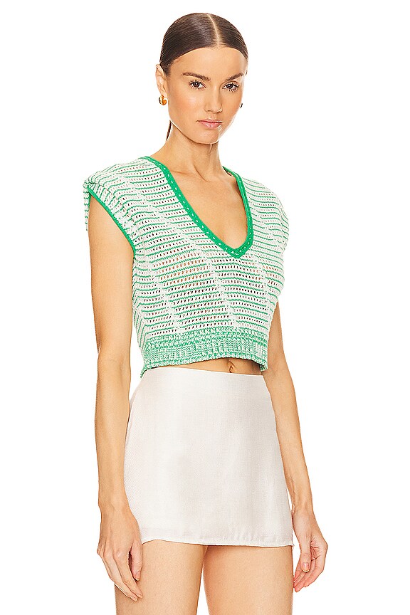 view 2 of 4 Claud Top in Tweed Knit Green