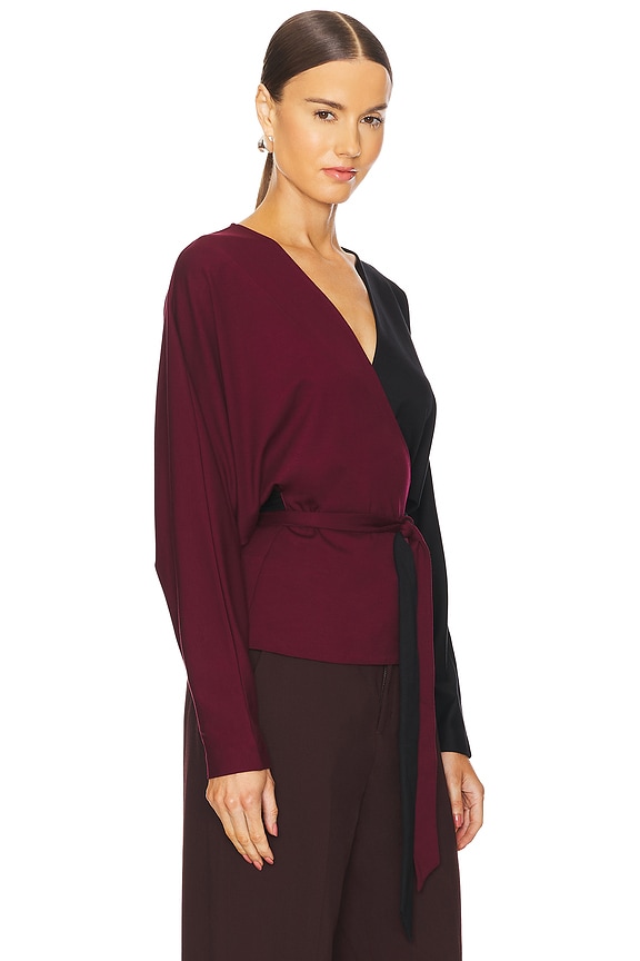 view 2 of 5 Phaedra Top in Wine Pink & Black
