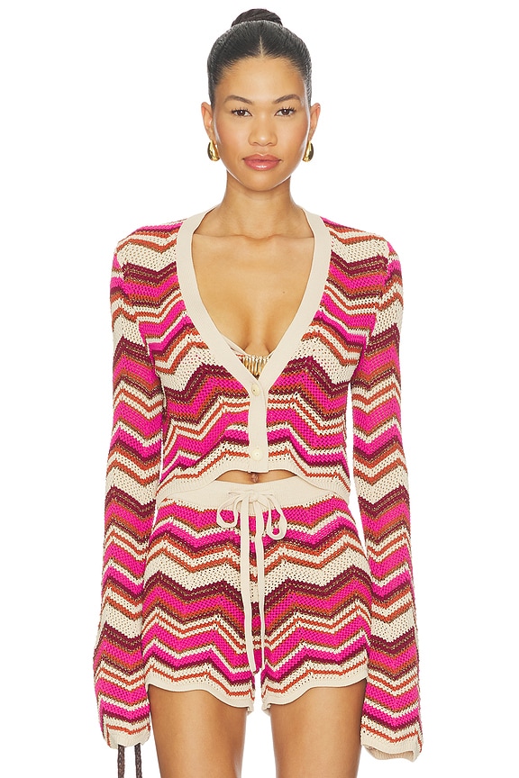 view 1 of 5 GILET CROPPED STELLA in Berry
