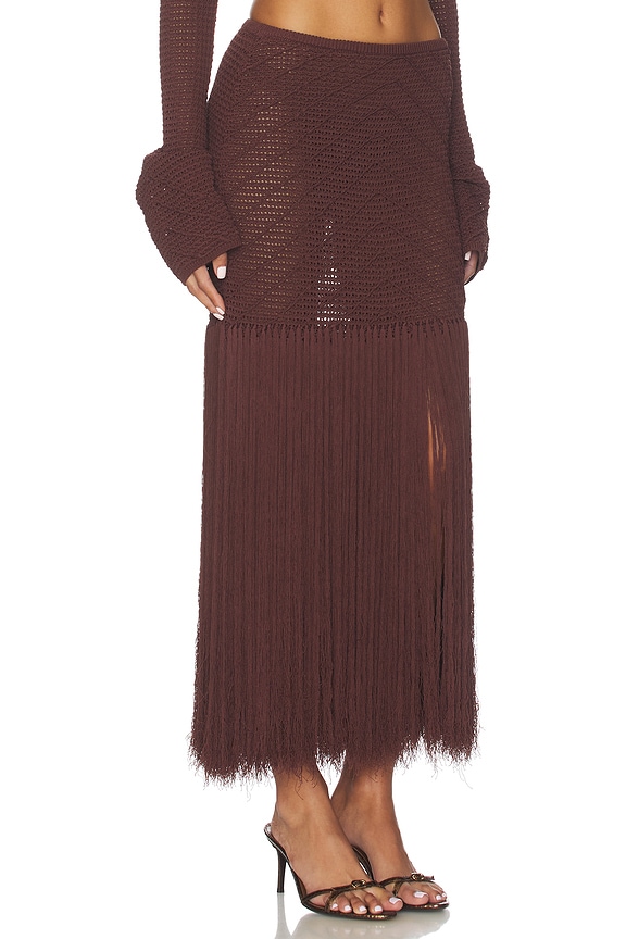 view 2 of 6 JUPE LONGUE EDNA in Mahogany