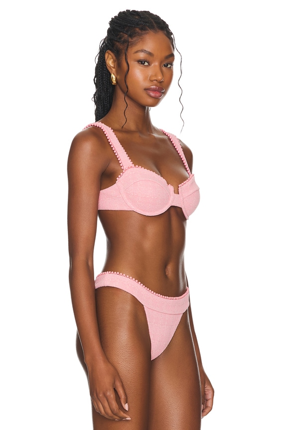 view 2 of 4 HAUT DE MAILLOT DE BAIN PALMER in Pink Tweed