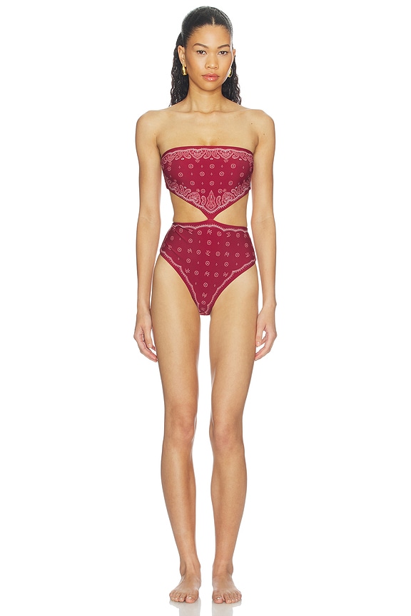 view 1 of 3 MAILLOT DE BAIN 1 PIÈCE REBECCA in Merlot