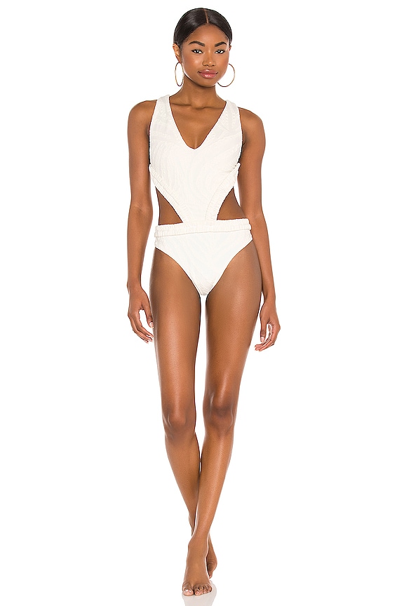 view 1 of 4 Yara Full Piece in White Zebra