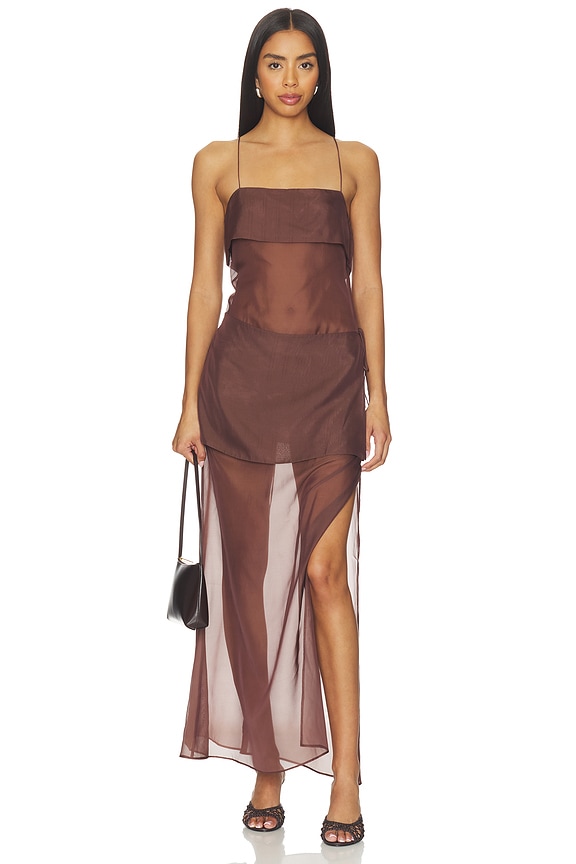 view 1 of 4 Athina Maxi Dress in Chocolate Brown