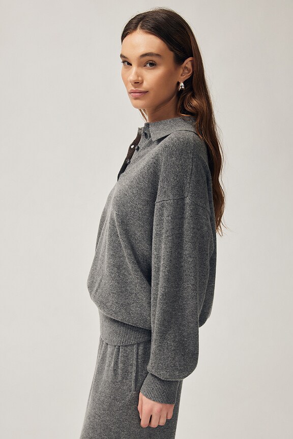 view 2 of 7 Hansen Wool Cashmere Sweater in Dark Heather Grey